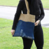 Sac en pur jute doux et filet de coton - Denim