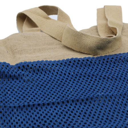Sac en pur jute doux et filet de coton - Denim