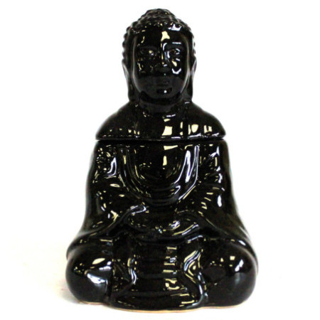 Brûleur à huile Bouddha assis - Noir