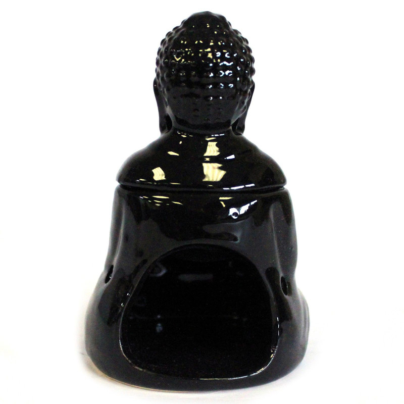 Brûleur à huile Bouddha assis - Noir