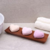 Porte-savon en acajou à trois baies