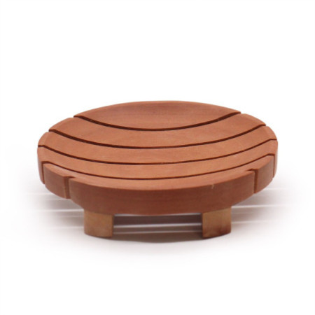 Porte-savon classique en acajou - Rond