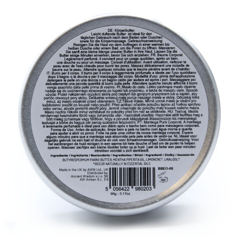 Beurre corporel au karité aromathérapie 90 g - Menthe poivrée