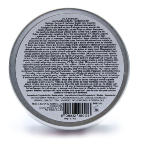 Beurre corporel au karité aromathérapie 90 g - Géranium