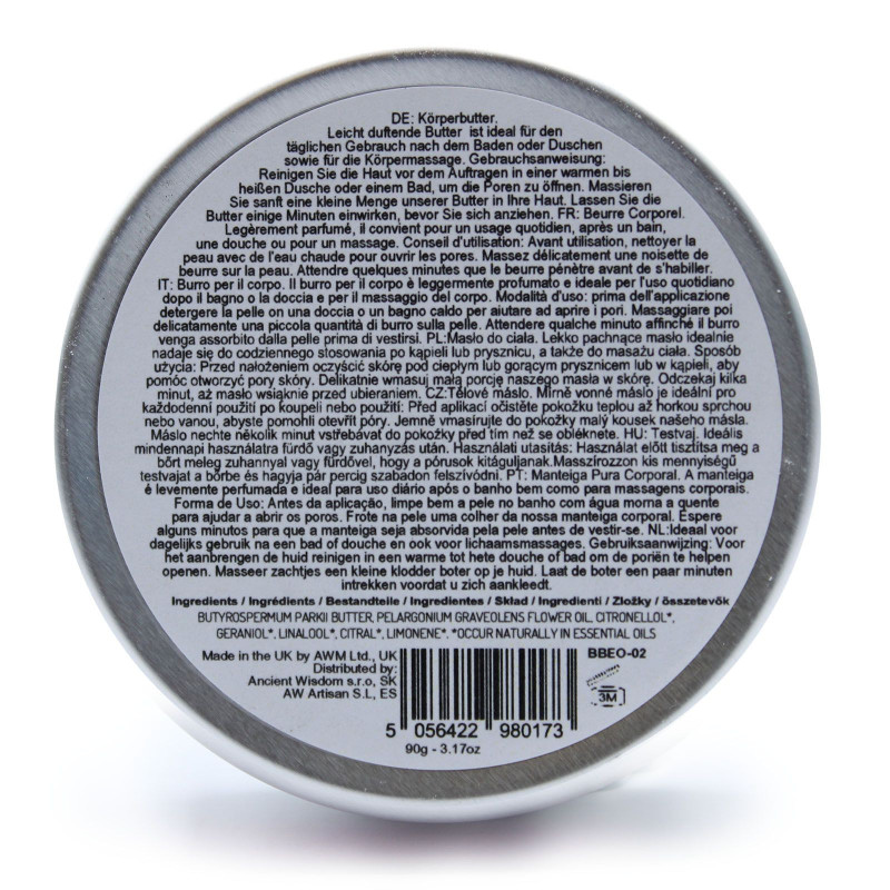 Beurre corporel au karité aromathérapie 90 g - Géranium