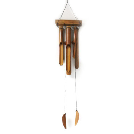 Carillon éolien en bambou - Finition naturelle - 6 grands tubes