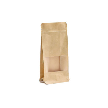 10x Sacs Kraft à Fenêtre Squat 10x20cm