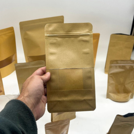 10x Sacs Kraft à Fenêtre Squat 10x20cm