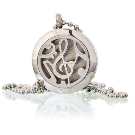 Collier bijoux d'aromathérapie - Notes de musique 25 mm