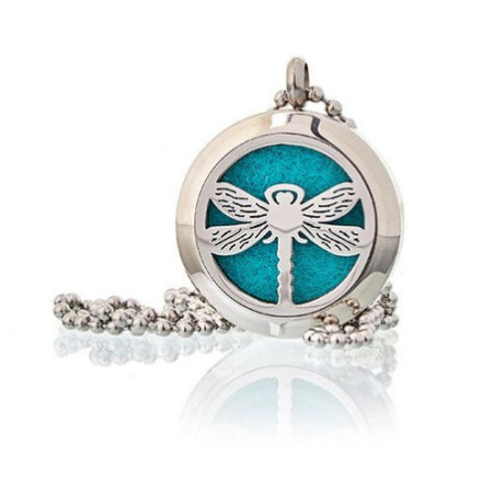 Collier bijoux d'aromathérapie - Libellule 25 mm
