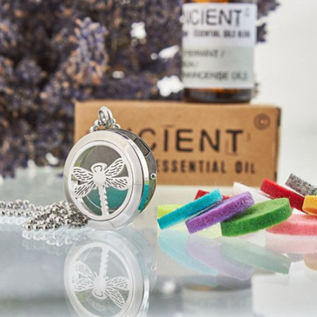 Collier bijoux d'aromathérapie - Libellule 25 mm