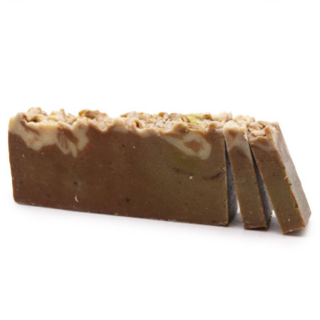 Tranche de savon au chocolat et à l'huile d'olive