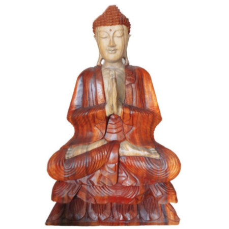Statue de Bouddha sculptée à la main - 80 cm Bienvenue