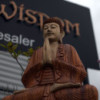 Statue de Bouddha sculptée à la main - 80 cm Bienvenue