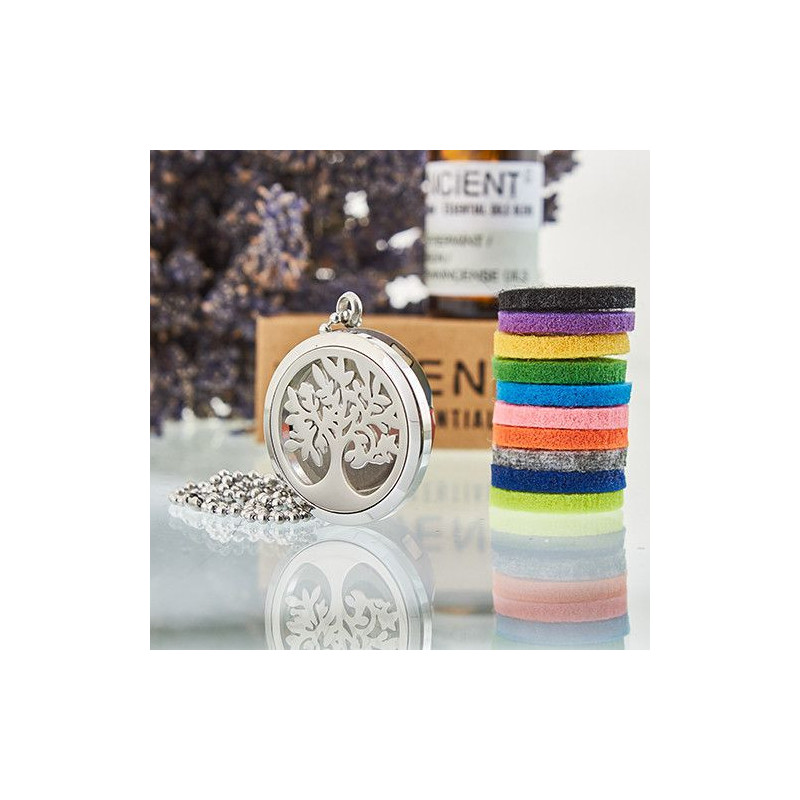 Collier Bijoux d'Aromathérapie - Arbre de Vie 30 mm