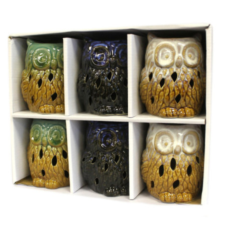 Brûleur à huile rustique classique - Hibou (assortiment)