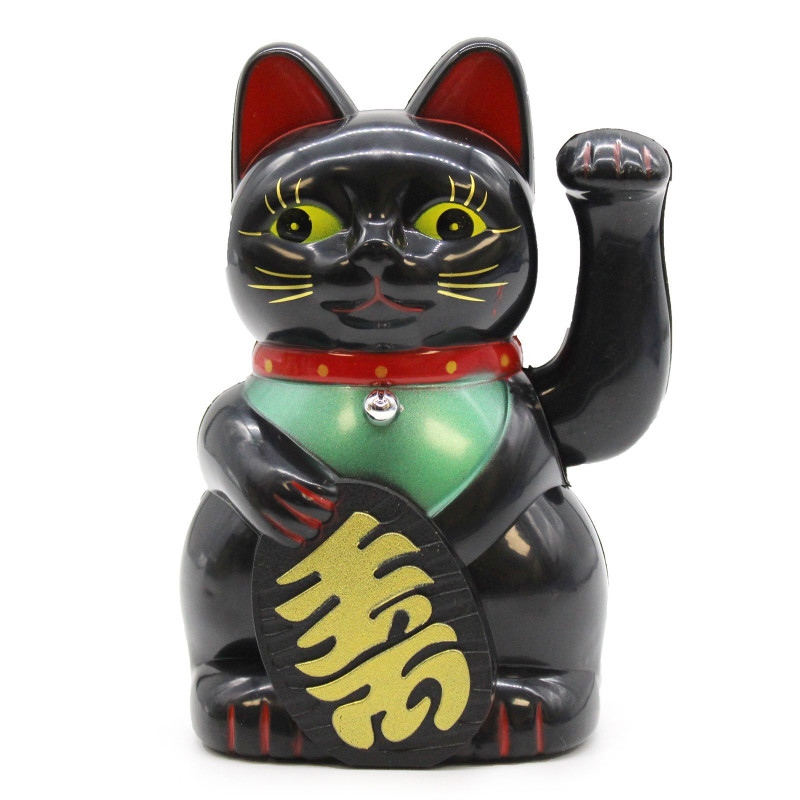 Chat d'argent noir - 15 cm