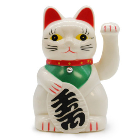 Chat d'argent blanc - 15 cm