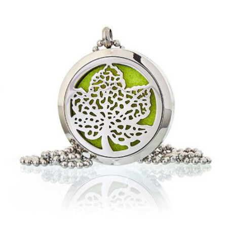 Collier Bijoux Aromathérapie - Feuille 30 mm