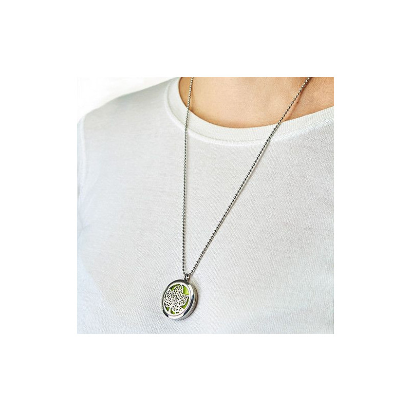 Collier Bijoux Aromathérapie - Feuille 30 mm