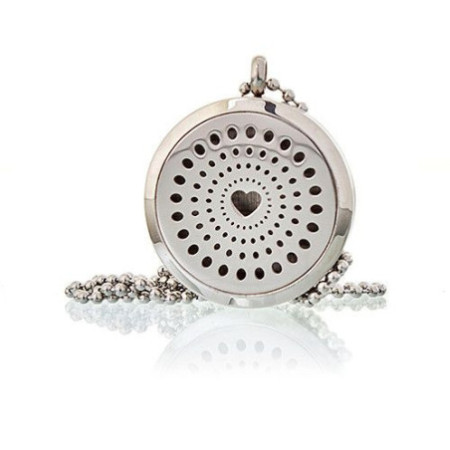 Collier Bijoux Aromathérapie - Cœur Diamants 30mm