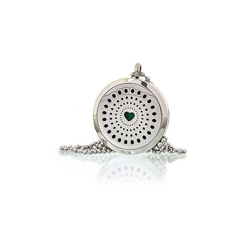 Collier Bijoux Aromathérapie - Cœur Diamants 30mm