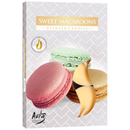 Coffret de 6 bougies chauffe-plat parfumées - Macaron sucré