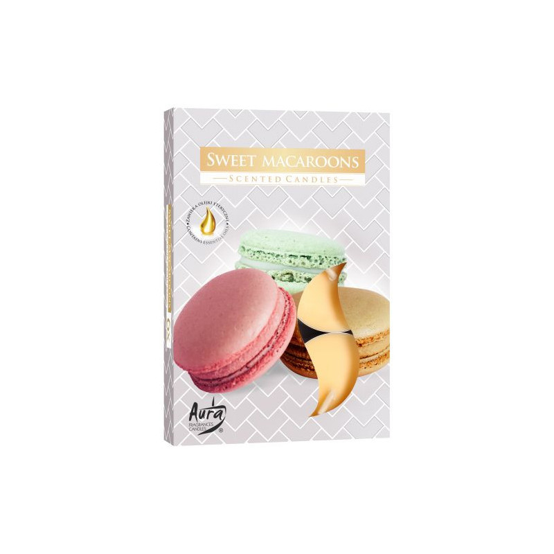 Coffret de 6 bougies chauffe-plat parfumées - Macaron sucré