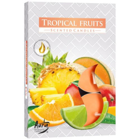Lot de 6 bougies chauffe-plat parfumées - Fruits tropicaux