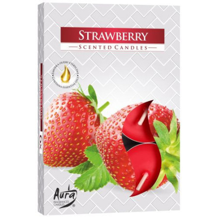 Lot de 6 bougies chauffe-plat parfumées - Fraise