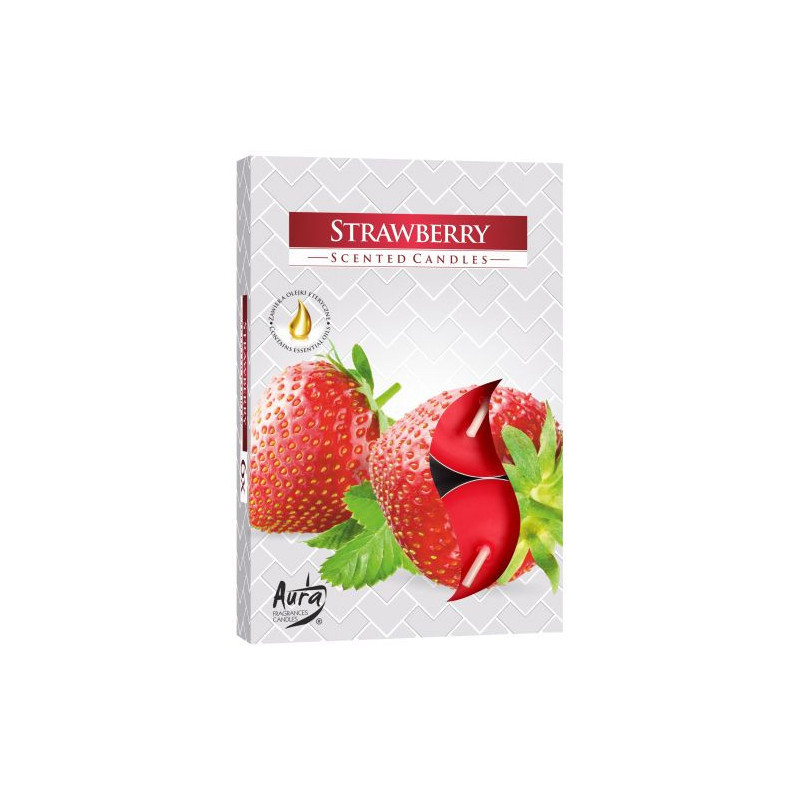 Lot de 6 bougies chauffe-plat parfumées - Fraise