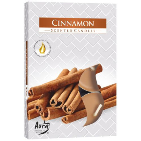 Lot de 6 bougies chauffe-plat parfumées - Cannelle