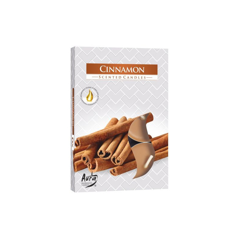 Lot de 6 bougies chauffe-plat parfumées - Cannelle