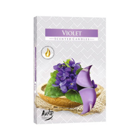 Lot de 6 bougies chauffe-plat parfumées - Violette