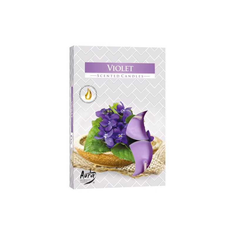Lot de 6 bougies chauffe-plat parfumées - Violette