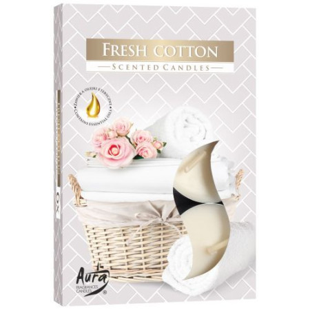 Lot de 6 bougies chauffe-plat parfumées - Coton frais