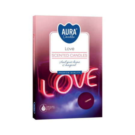 Lot de 6 bougies chauffe-plat parfumées - Amour