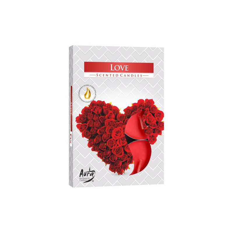 Lot de 6 bougies chauffe-plat parfumées - Amour