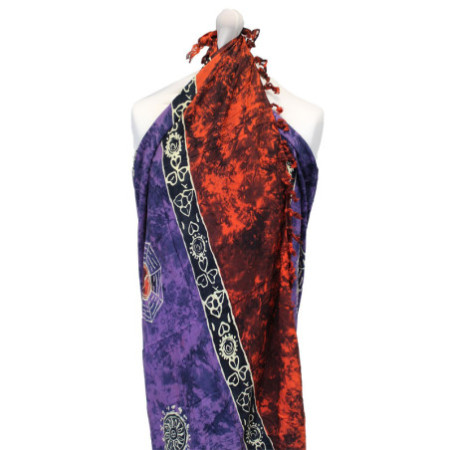 1x Sarong celtique de Bali - Yin et Yang (4 couleurs assorties)