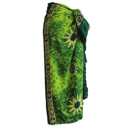 1x Sarong celtique de Bali - Symboles solaires (4 couleurs assorties)