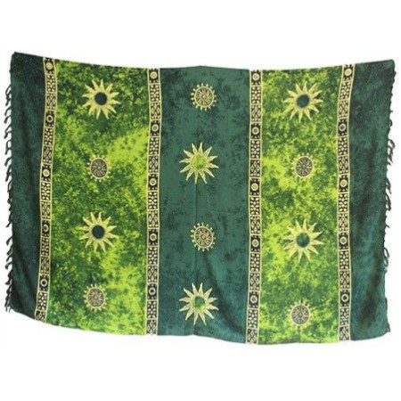 1x Sarong celtique de Bali - Symboles solaires (4 couleurs assorties)