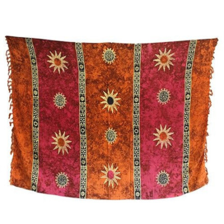 1x Sarong celtique de Bali - Symboles solaires (4 couleurs assorties)