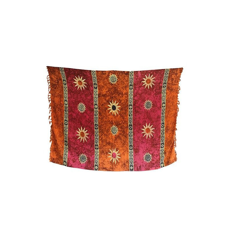 1x Sarong celtique de Bali - Symboles solaires (4 couleurs assorties)
