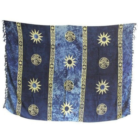 1x Sarong celtique de Bali - Symboles solaires (4 couleurs assorties)