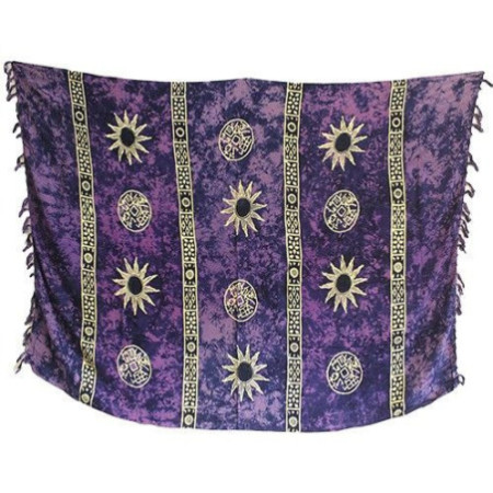 1x Sarong celtique de Bali - Symboles solaires (4 couleurs assorties)