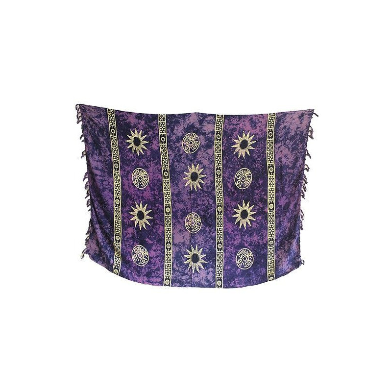 1x Sarong celtique de Bali - Symboles solaires (4 couleurs assorties)