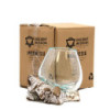 Verre fondu sur bois blanchi à la chaux - Bol moyen