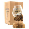 Verre fondu sur bois avec support - Grand bol