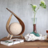 Verre fondu sur bois blanchi à la chaux - Vase - Moyen