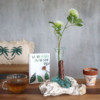 Verre fondu sur bois blanchi à la chaux - Vase - Moyen